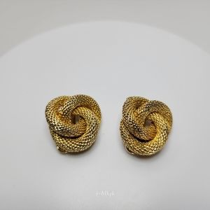 Vintage Les Bernard Clip Earrings *Gold* Euc - image 1